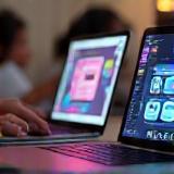 Students accessing online learning platform